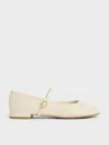 Charles & Keith - Gertrude Round-toe Mary Janes In Chalk