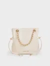 Charles & Keith - Arya Braided-strap Double-handle Crossbody Bag In Beige