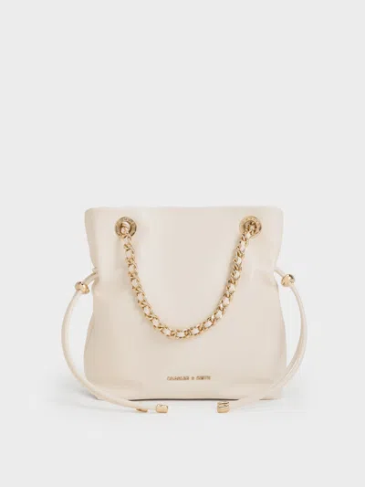 Charles & Keith - Arya Braided-strap Double-handle Crossbody Bag In Beige