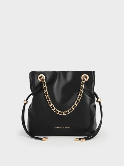 Charles & Keith - Arya Braided-strap Double-handle Crossbody Bag In Black