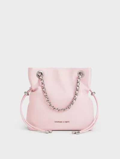 Charles & Keith - Arya Braided-strap Double-handle Crossbody Bag In Pink