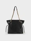 Charles & Keith - Arya Braided-strap Double-handle Tote Bag In Black