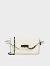 Charles & Keith - Samantha Envelope Chain-embellished Crossbody Bag In Cream