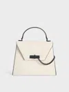 Charles & Keith - Samantha Envelope Top Handle Bag In Cream