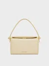 Charles & Keith - Sammie Knotted-handle Boxy Bag In Butter Yellow