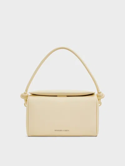 Charles & Keith - Sammie Knotted-handle Boxy Bag In Butter Yellow
