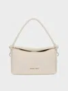 Charles & Keith - Sammie Knotted-handle Boxy Bag In Cream
