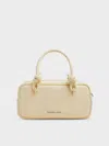Charles & Keith - Sammie Knotted-handle Elongated Bag In Butter Yellow