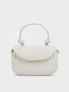 Charles & Keith - Sammie Knotted-handle Front-flap Bag In Cream