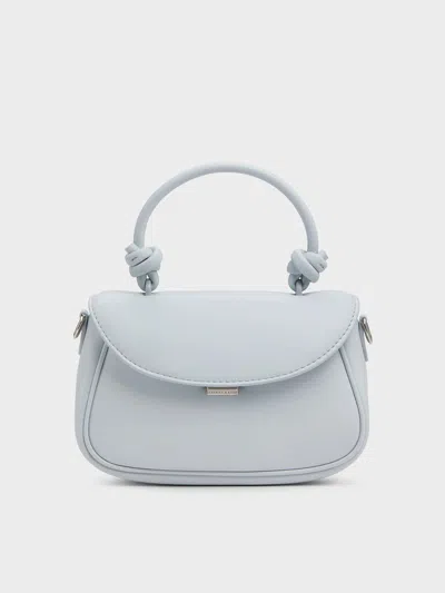 Charles & Keith - Sammie Knotted-handle Front-flap Bag In Sea Salt Blue