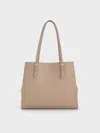 Charles & Keith - Sansa Tote Bag In Taupe