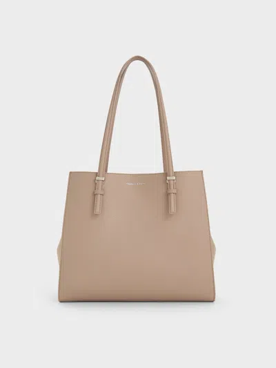 Charles & Keith - Sansa Tote Bag In Neutral