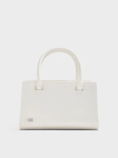 Charles & Keith - Satin Boxy Tote Bag In Burgundy