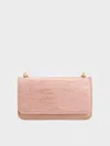 Charles & Keith - Satin Sequinned Chain-handle Mini Bag In Ballerina Pink