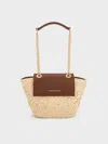 Charles & Keith - Shalia Raffia Chain-strap Crossbody Bag