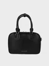 Charles & Keith - Sianna Bowling Bag In Noir