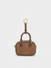 Charles & Keith - Sianna Corduroy Bowling-bag Charm In Brown