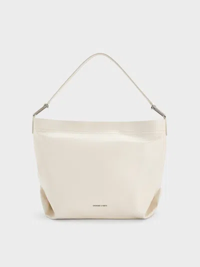Charles & Keith - Sianna Slouchy Hobo Bag In White