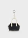 Charles & Keith - Sianna Two-tone Bowling-bag Charm In Black