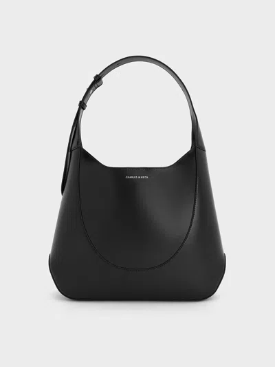Charles & Keith - Sigrid Hobo Bag In Noir