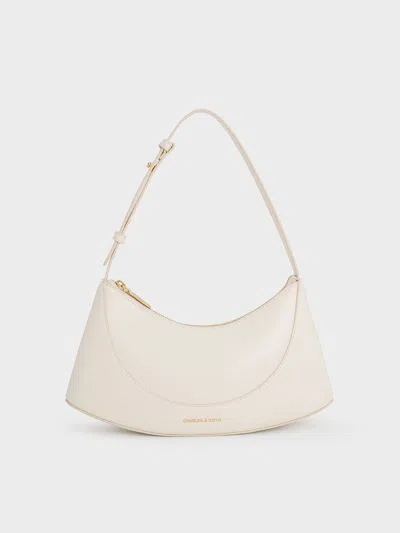 Charles & Keith - Sigrid Shoulder Bag In White