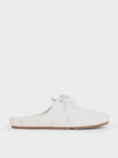 Charles & Keith - Slip-on Boat Shoes In White