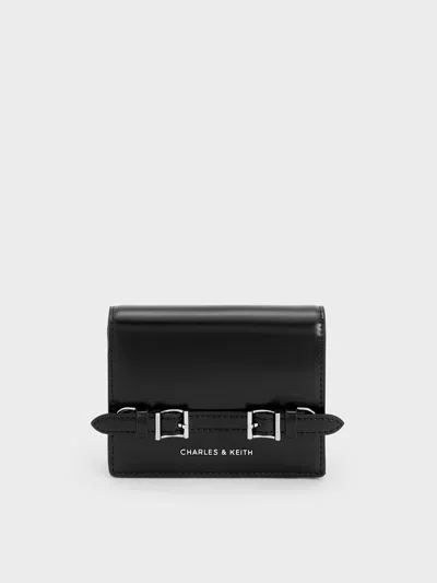 Charles & Keith - Sloane Chain-handle Wallet In Noir