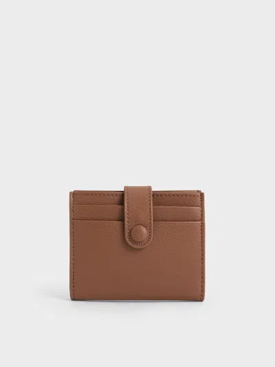 Charles & Keith - Bliss Snap Button Card Holder In Chocolate