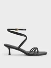 Charles & Keith - Strappy Square-toe Kitten-heel Sandals