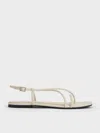 Charles & Keith - Strappy Crossover Slingback Sandals In Gray