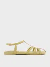 Charles & Keith - Strappy Raffia T-bar Ankle-strap Sandals