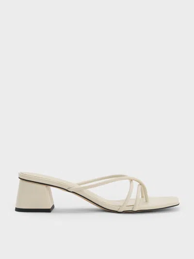 Charles & Keith - Strappy Toe-ring Block-heel Sandals In Gray