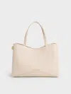 Charles & Keith - Sybill Tote Bag In Oat