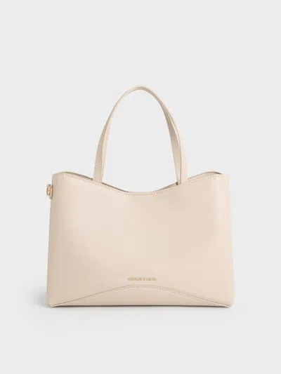 Charles & Keith - Sybill Tote Bag In Neutral