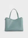 Charles & Keith - Sybill Tote Bag In Slate Blue