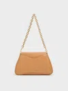 Charles & Keith - Sybill Trapeze Chain-handle Bag In Toffee