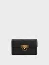 Charles & Keith Tallulah Quilted Push-lock Clutch In Black