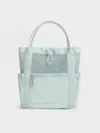 Charles & Keith - Terra Mesh & Nylon Multi-way Bag In Sage Green