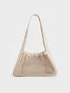 Charles & Keith - Terra Mesh & Nylon Shoulder Bag In Oat
