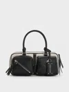 Charles & Keith - Thora Canvas Multi-pocket Bowling Bag In Multi