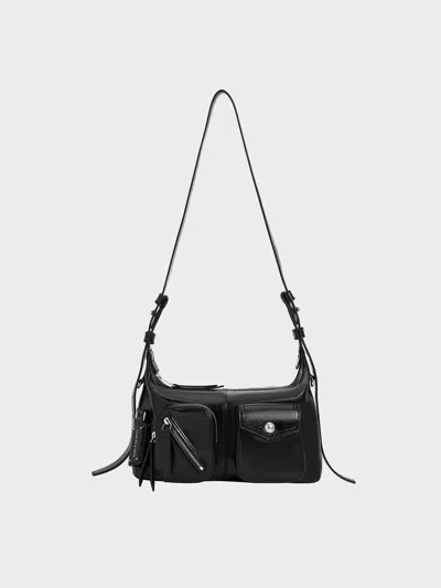 Charles & Keith - Thora Multi-pocket Crossbody Bag In Noir