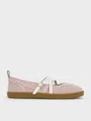 Charles & Keith - Tiggy Faux Suede Two-tone Ballet Sneakers In Purple