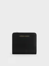 Charles & Keith - Keely Top Zip Small Wallet In Black