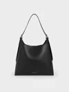Charles & Keith Nasrin Geometric Tote Bag In Noir