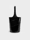 Charles & Keith - Trin Patent Cylindrical Bucket Bag In Noir