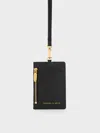 Charles & Keith Side Zip Cardholder In Black