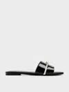 Charles & Keith - Two-tone Bow Slide Sandals