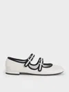Charles & Keith - Two-tone Double-strap Mary Jane Flats In White
