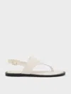 Charles & Keith - V-strap Slingback Thong Sandals In Chalk