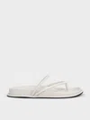 Charles & Keith - V-strap Tubular Thong Sandals In White